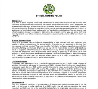 Ethical Trading Policy