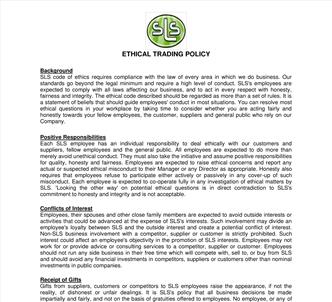Ethical Trading Policy