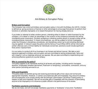 Anti-bribery & Corruption Policy